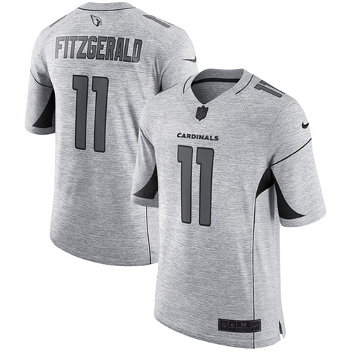 Nike Cardinals #11 Larry Fitzgerald Gray Men's Stitched NFL Limited Gridiron Gray II Jersey - Click Image to Close